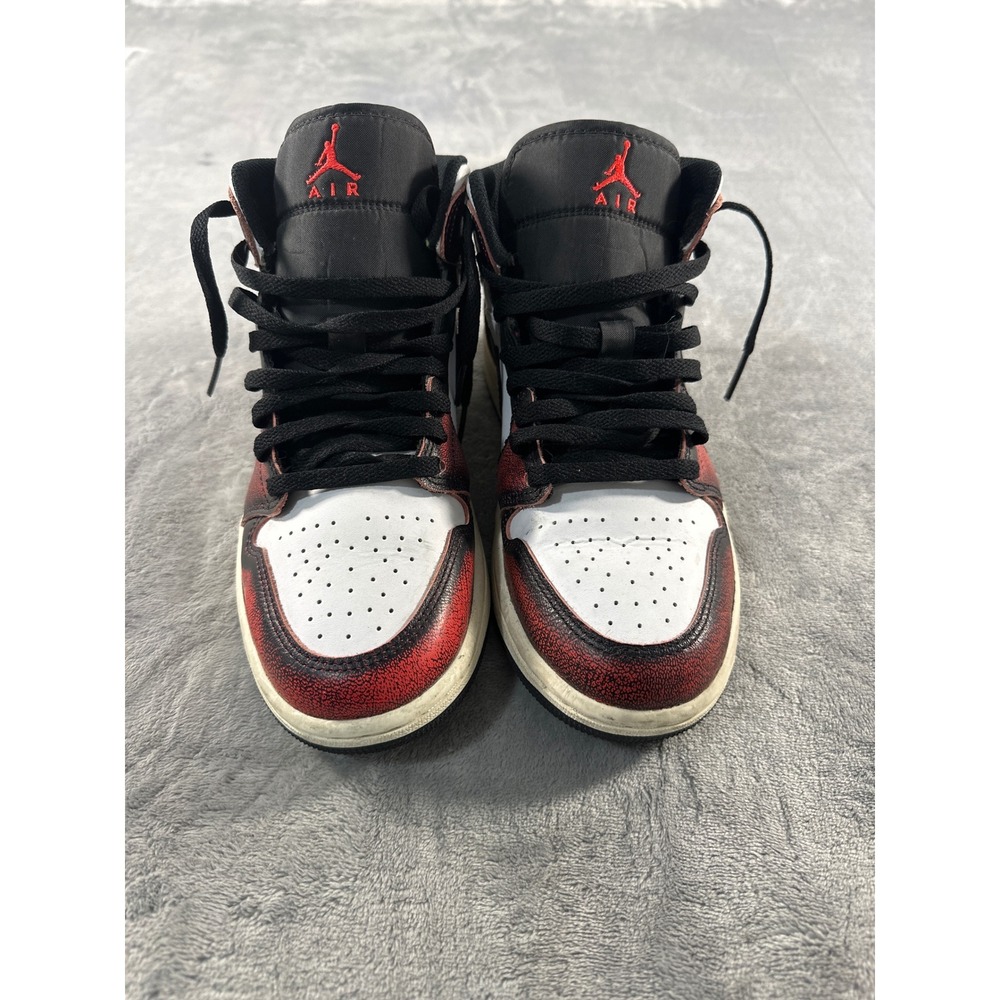 Nike Air Jordan 1 Mid Wear-Away Chicago Black Red DV9565-006 Mens 7.5 - Picture 2 of 7
